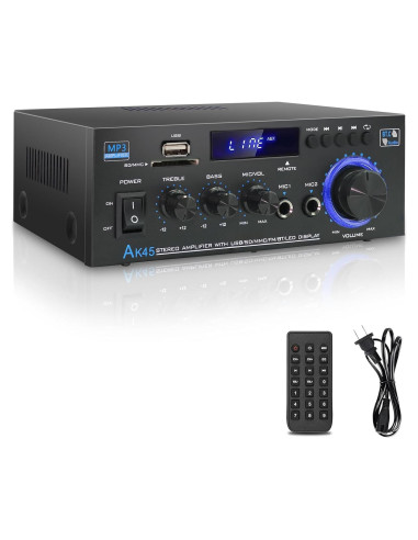 Amplificador de Audio Estéreo AK45 Bluetooth 5.0 40W 2 Canales
