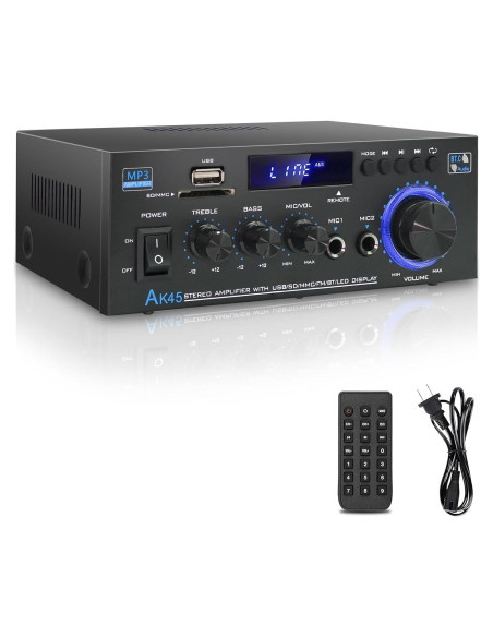 Amplificador de Audio Estéreo AK45 Bluetooth 5.0 40W 2 Canales