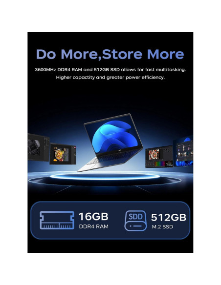 Laptop KAIGERR TX15 15.6" Intel N150 16GB RAM 512GB SSD