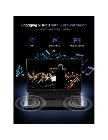 Laptop KAIGERR TX15 15.6" Intel N150 16GB RAM 512GB SSD