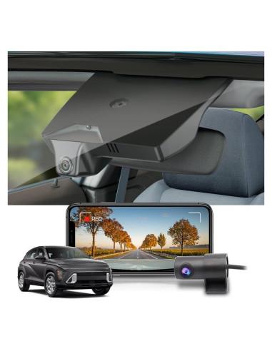 Cámara de Salpicadero Fitcamx 4K Frontal + 1080P Trasera para Hyundai Kona 2023-2025