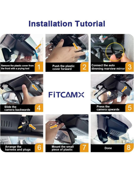 Cámara de Salpicadero Fitcamx 4K Frontal + 1080P Trasera para Hyundai Kona 2023-2025