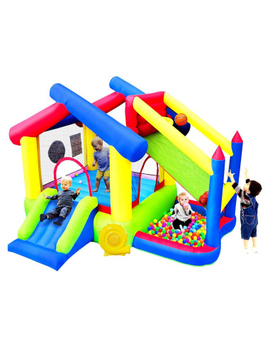Castillo Inflable WELLFUNTIME con Tobogán y Juegos 340x295x241cm