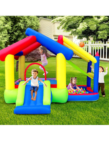 Castillo Inflable WELLFUNTIME con Tobogán y Juegos 340x295x241cm