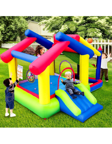 Castillo Inflable WELLFUNTIME con Tobogán y Juegos 340x295x241cm