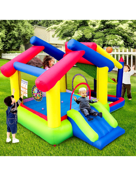 Castillo Inflable WELLFUNTIME con Tobogán y Juegos 340x295x241cm