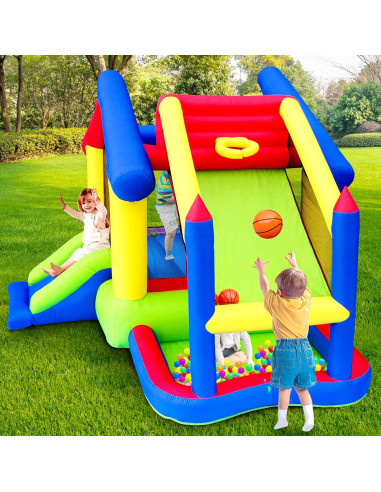 Castillo Inflable WELLFUNTIME con Tobogán y Juegos 340x295x241cm