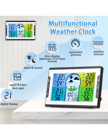 Estación Meteorológica Inalámbrica Moongiantgo con 3 Sensores