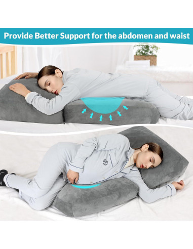 Almohada de Embarazo WOODWORD 115 cm Ajustable y Desmontable