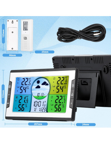 Estación Meteorológica Inalámbrica Moongiantgo con 3 Sensores