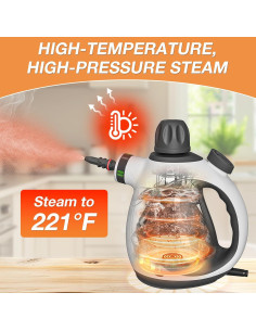 Limpiador de Vapor de Mano YONOOQ 1050W 12 Accesorios 350ml 2