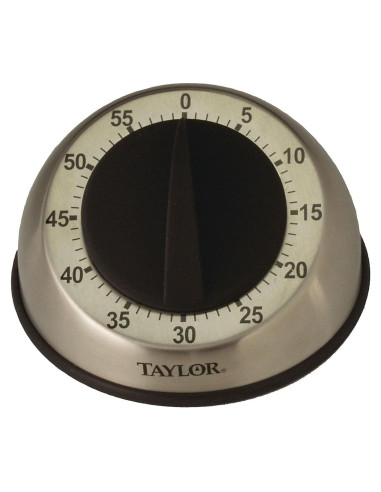 Temporizador Mecánico Taylor de Acero Inoxidable 60 Minutos