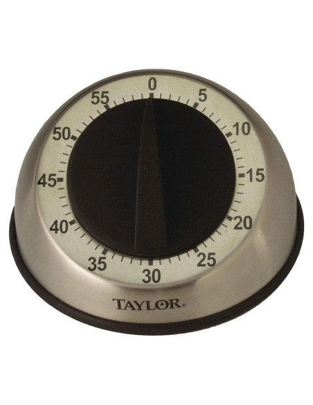Temporizador Mecánico Taylor de Acero Inoxidable 60 Minutos