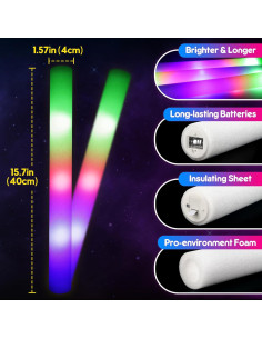 Palos de Brillo de Espuma Mocoosy 32 PCS LED 40.64 cm 2