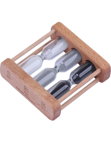 Reloj de Arena de Vidrio y Madera Galepromot 1-3-5 Minutos