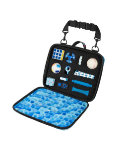 Estuche de Viaje Antiestrés Poprider Azul con 12 Juguetes