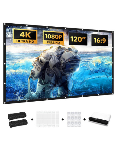 Pantalla de proyector portátil 120" antmap, material 3 capas