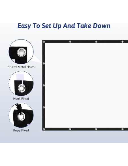 Pantalla de proyector portátil 120" antmap, material 3 capas
