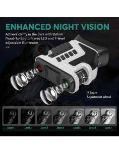 Gafas de Visión Nocturna 4K LEEDEER con Rango 396m y Batería 5000mAh 2