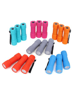 Set de 18 Linternas LED FASTPRO 9 LED con Baterías AAA