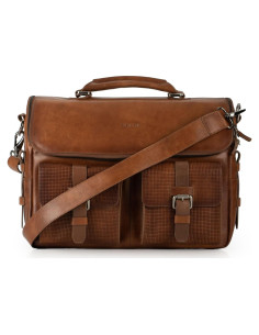 Bolsa Mensajera de Cuero VELEZ para Laptop 15" Vintage