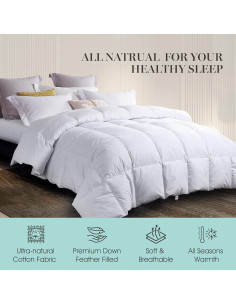 Edredón King Martha Stewart Plumas Ganso Blanco 100% Algodón 2