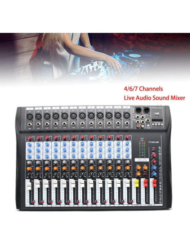 Mezclador de Audio Profesional 12 Canales CT-120S USB Bluetooth