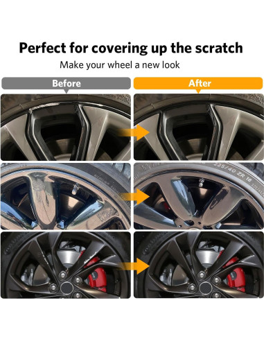 Pintura de Retoque para Llantas Carsmallma 12ml Negra Brillante