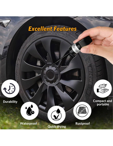 Pintura de Retoque para Llantas Carsmallma 12ml Negra Brillante