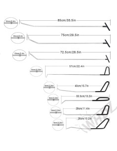 Barras de Reparación de Abolladuras Sin Pintura WHDZ 16pcs 2