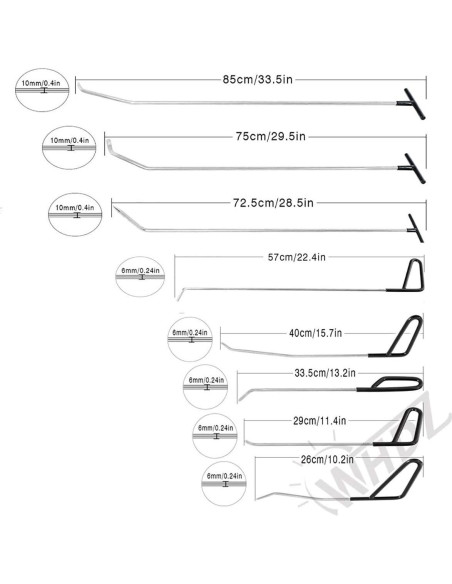 Barras de Reparación de Abolladuras Sin Pintura WHDZ 16pcs
