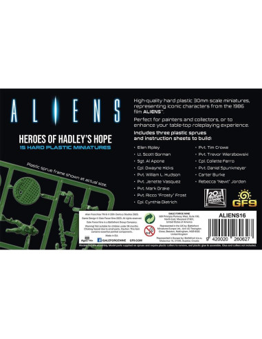 Miniaturas RPG Aliens Battlefront - 15 Figuras 30mm Sin Pintar