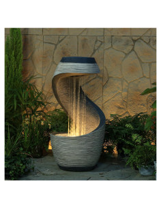 Fuente de Agua de Jardín Sunlinua 96.3 cm Beige Resina