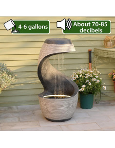 Fuente de Agua de Jardín Sunlinua 96.3 cm Beige Resina 2
