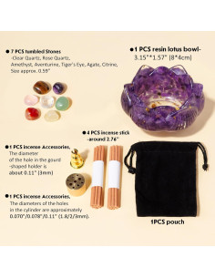 Set Horno de Incienso de Loto de Cristal RJINGSHI 15 Piezas 2