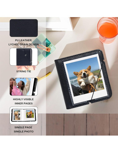 Álbum de Fotos WOGOZAN 28 Bolsillos para Polaroid y Fuji - Negro