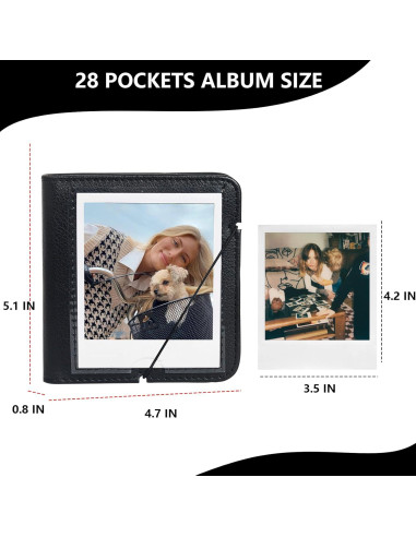 Álbum de Fotos WOGOZAN 28 Bolsillos para Polaroid y Fuji - Negro