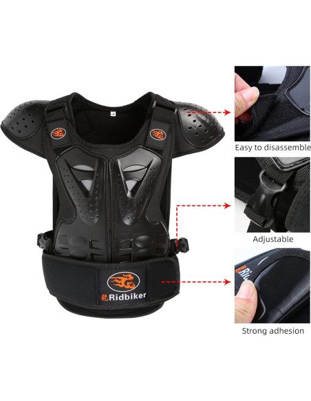 Protector de Pecho RIDBIKER para Niños 3-12 años Ajustable