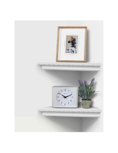 Estante de esquina blanco ZGZD - Juego de 2 estantes de pared