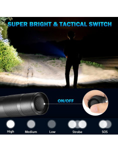 Pack 6 Linternas LED Tácticas 5 Modos Alta Potencia 2