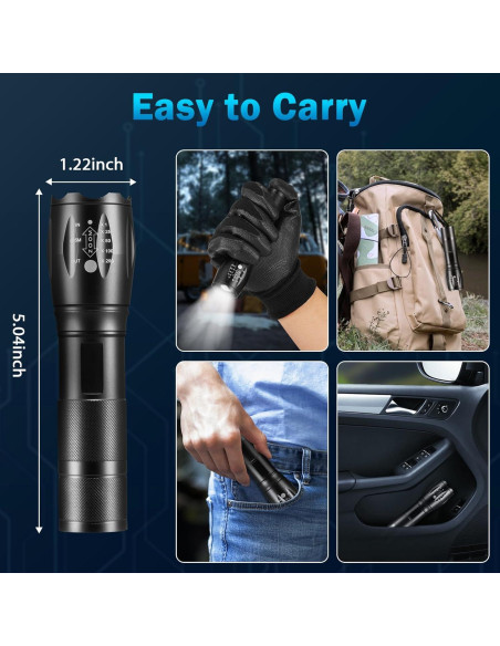 Pack 6 Linternas LED Tácticas 5 Modos Alta Potencia