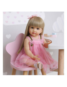 Muñeca Reborn Bebé Niña 55 cm Silicona Vinilo Impermeable