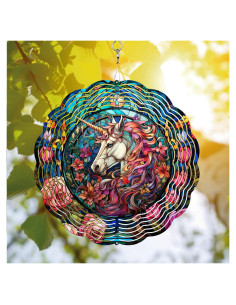 Girador de Viento 3D PODMemory Unicornio 25.4 cm Acero Inoxidable