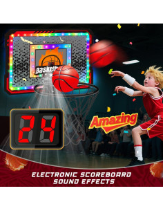 Aro de Baloncesto Interior VATOS C-012 con Luces LED y Control Remoto 2