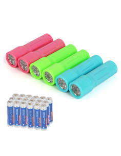 Linterna Mini LED Hilngav Paquete de 6 con 18 Baterías AAA