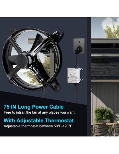 Ventilador de Ático Criditpid 14" con Termostato 1240CFM