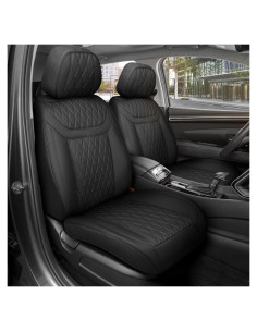 Fundas de Asiento de Coche MotorBox Cuero Sintético Negro