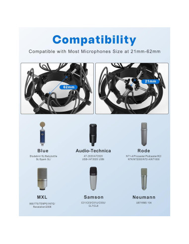Soporte de Micrófono Universal SUUNTOK con Filtro Anti-Pop