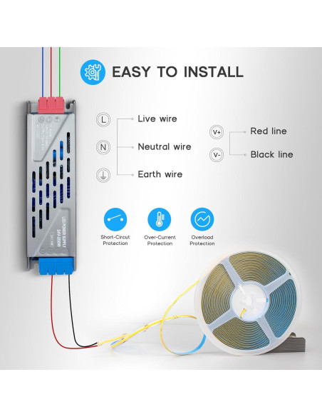 Controlador LED 150W VOEWT 12V Transformador Silencioso