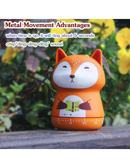 Temporizador de Cocina Mecánico NUOSWEK Zorro Naranja 60 Min